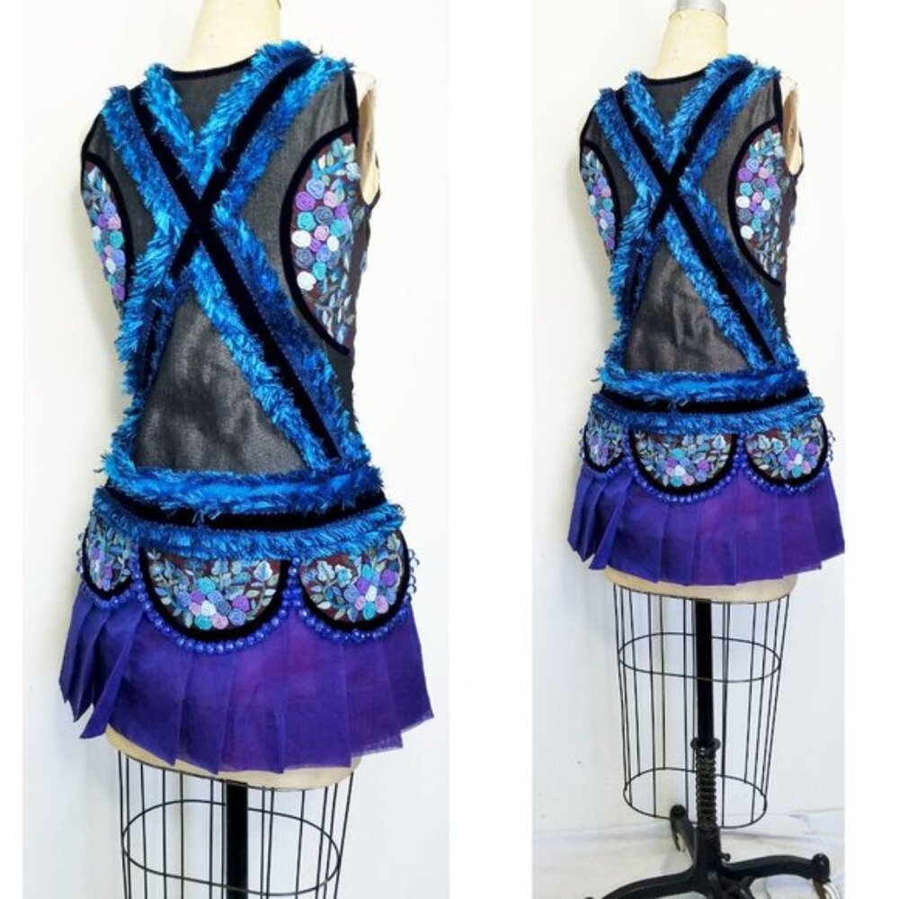 Minh Hanh Womens Couture Mini Dress Heavily Embellished - Picture 2 of 10